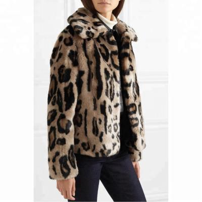 China Latest Designs Winter Leopard Tiger Print Faux Fur Women Long Sleeves Jacket Women Breathable for sale