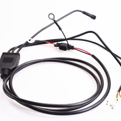 China Motorcycle Supplier LED Headlight Led Work Light Connector Offroad Motorcycle Led Light Bar Automotive Wiring Harness for sale