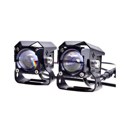 China Dual Color LED Headlight Motorcycle Aluminum Lighting System Alloy 60w 12v-85v Mini Driving Fog Light Spotlight for sale