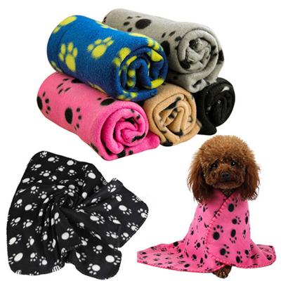 China Large Durable Washable Durable Customized Dog Blanket Paw Print Pet Cat Dog Blanket Towel Luxury Blanket for sale