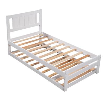 China Best Wholesale Modern Bedroom Furniture Modern Style Twin Movable Wooden Caster Bed For Home for sale