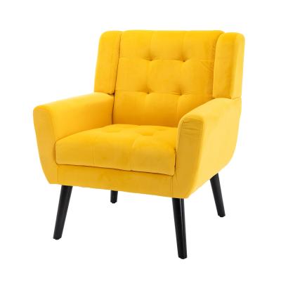 China Wholesale Yellow Luxury Cheap Nordic Modern Lounge Chairs Sofa Home Sets Living Room Metal Accent Chair Wholesale Extendable for sale