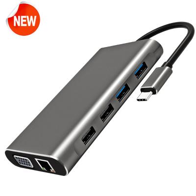 China Portable 11 in 1 Multifunctional Usb C Hub For Laptop 4k Hd High Speed ​​Data Transfer Charger Usb 3.0 Docking Station for sale