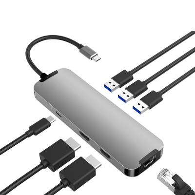 China Muilt Function 7 Multifunction In 1 Usb3.0 Ports PD Charging USB-C Hub 4k Docking Station Usb C Hub for sale