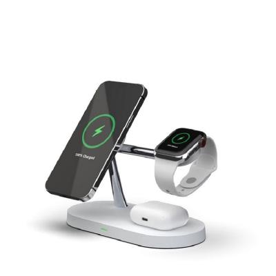 China Smart Watch 3 in 1 Wireless Charger 5 in 1 Phone 15w Earbuds Charger Watch for iphone Magnetic Wireless Charger for sale