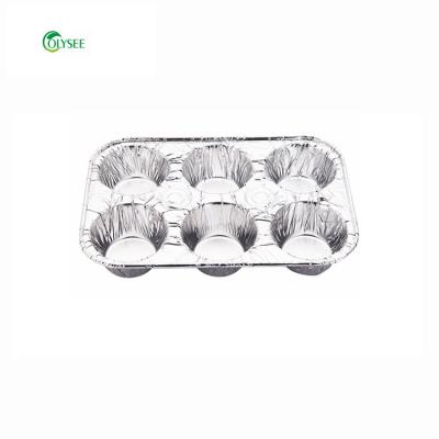 China Heavy Duty Disposable Line Roll Food Durable Aluminum Foil 4 To 6 Cavity Cake Pan Cake Container Pans for sale