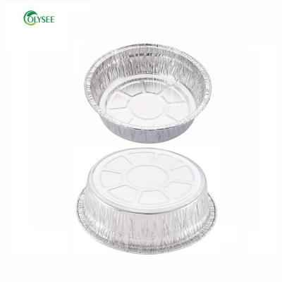 China Food Round Cake Pizza Pie Aluminum Foil Making Pan Disposable Round Pizza Pan Bake for sale