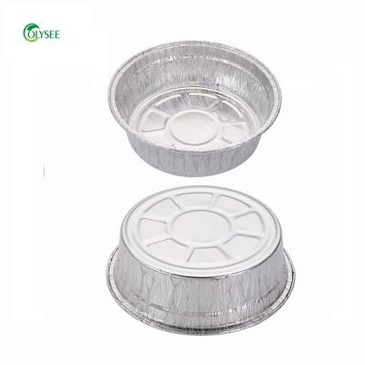 China Household Food Round Aluminum Foil Food Container Pie Pan Eco-friendly Disposable Pizza Baking Pans for sale