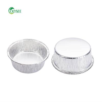 China Food Round Aluminum Foil Food Packing Takeout Container / Disposable Aluminum Pans for sale