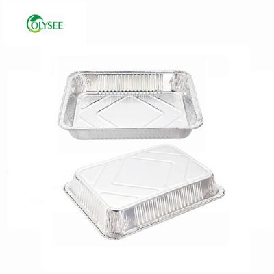 China Food Grade Aluminum Foil Rectangular Disposable Box Aluminum Tray Pans for sale