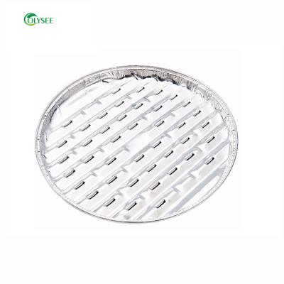 China Disposable Round Food Aluminum Foil Barbecue Grill Tray for sale