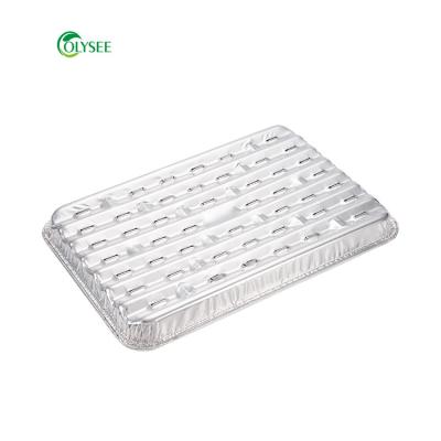 China Kitchen Use Disposable Aluminum Foil BBQ Grill Cooking Tray / Barbecue Oven Dish for sale