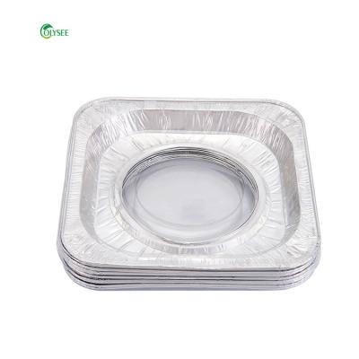 China Kitchen Use Aluminum Foil Gas Oven Covers Burner Disposable Bib Liners Stove Covers Oil Proof Mat Dia 196mm for sale