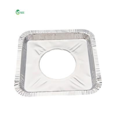 China Kitchen Use Disposable Aluminum Foil Square Stove Burner Covers 8.5 Inch Gas Stove Protector Bibs Keep Stove Clean for sale