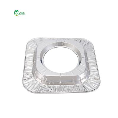 China Kitchen Use Aluminum Foil Square Stove Burner Covers Range Protectors Bib Liners Disposable Gas Burner Liner for sale