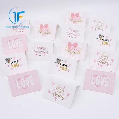 China Low MOQ China Cheap Price High Quality Recycled Custom Pink Embossed Materials Thank You Card Luxury Thank You Cards For Wedding for sale