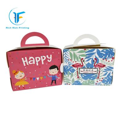 China Wholesale Recyclable Folding Box Printed Cheap Cupcake Boxes With Window For Birthday Cake Gift Boxes for sale