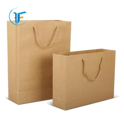 China Paper Bag With Your Own Logo Brown Rope Handle Bags Square Bottom Kraft Paper Suitcase for sale