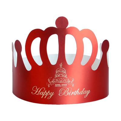 China Custom Disposable White Birthday Party Decoration Cardboard Paper Party Hat Supplies Crown Hat Happy Birthday Hat for sale