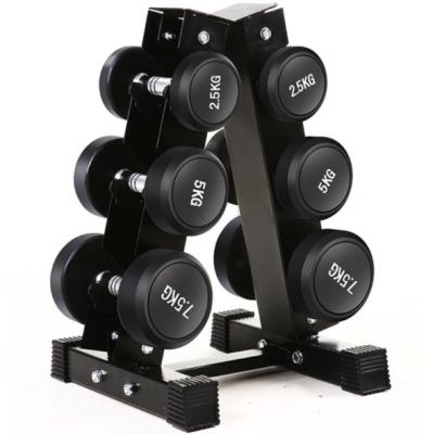 China Durable Cheap Wholesale Smart Rubber Coated Round Head 10kg Dumbbell Set For Sale for sale