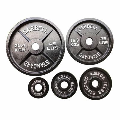 China 2022 TAP Customs Gym Cast Iron Weight Disc Dish Durable Standard Barbell Plates 45LBS for sale