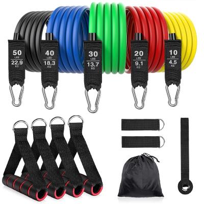 China Custom Quality Gym Fitness Exercise Pull Up Resistance Long Set of 11 Pcs Bulk Fabric Bands Tubes for sale