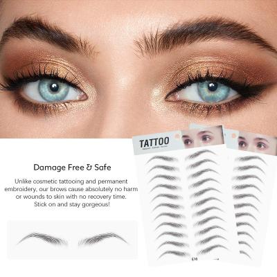 China Factory Wholesale Cosmetic Temporary Tattoo 6D Waterproof Imitated Eco-Friendly Natural Temporary Tattoo 6D Eyebrow Stickers 10 Pairs for sale