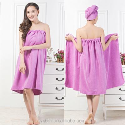 China Breathable Microfiber Body Wrap Towel Bathrobe Hotel Robe Hair Towel Set for sale