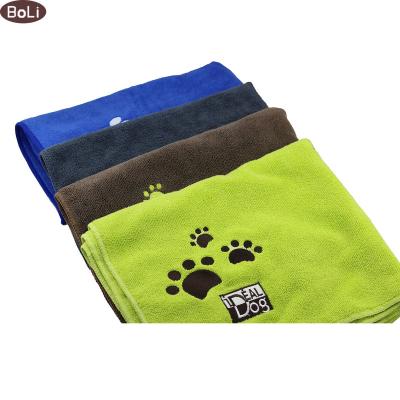 China Custom Embroidery Dog Microfiber QUICK DRY Pet Absorbent Towel for sale