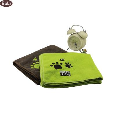 China QUICK DRY Absorbent Microfiber Dog Towels With Embroidery Logo for sale