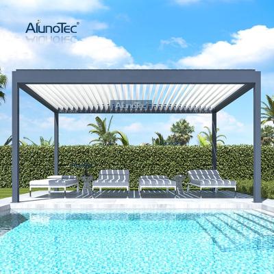 China Customized Easily Assembled Motorized Aluminum Gazebo Pergola Kits Outdoor Adjustable Louvered Arches Roof Gazebo for sale