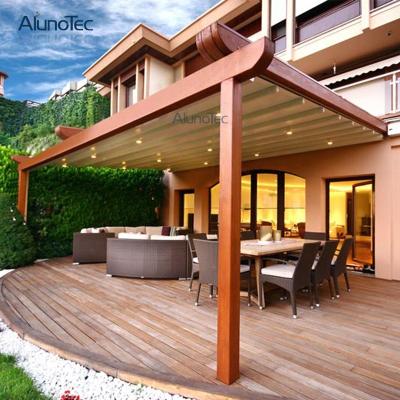 China AlunoTec PVC Retractable Design Terrace Opening Expandable Outdoor Modern Tent Awning Canvas Cover PVC Retractable Roof for sale