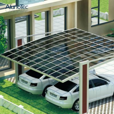 China Carport And Sunshade Waterproof Aluminum Material Polycarbonate Roofing Carport With Polycarbonate Roof Outdoor Parking Carport for sale