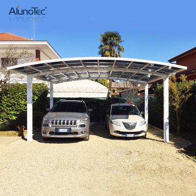 China Public place/garden/backyard parking lot aluminum fixed canopy PC roof waterproof/for car parking for sale