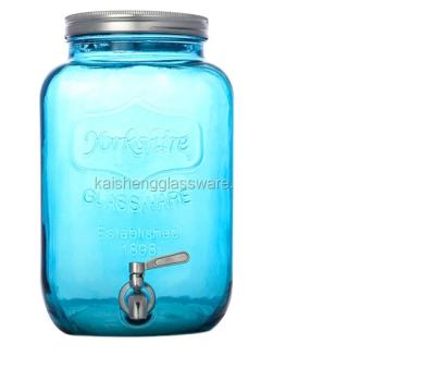 China Freshness Preservation Eco Friendly Wine Making 8L Glass Jar With Tap for sale