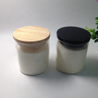 China Recycle; eco-freindly; stocked single candle jars wholesale wooden lids and glass jar for candle making for sale