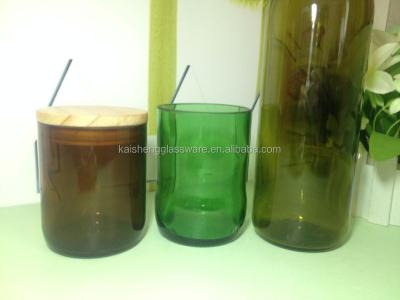 China Recycle; eco-freindly; wholesale colored glass stocked recycled glass candle jars for soy wax making for sale