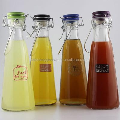 China Beverage Beverage 1 Liter 1000ml Milk Glass Bottle With Airtight Lid for sale