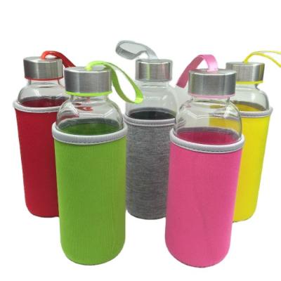 China Wholesale Water Glass Water Bottle With Lid for sale