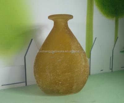 China Environmental decorative glass vase with seaglass effect for sale