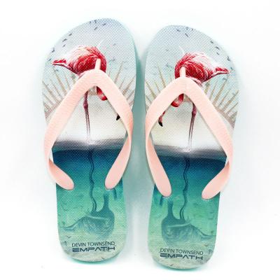 China Fashion Trend Digital Printing Custom Womens Flip Flops Ladies Slippers and Sandal for sale