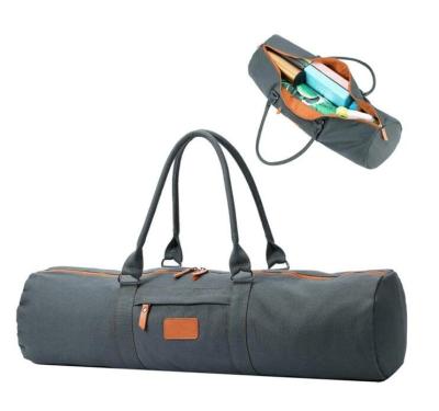 China Durable Travel Sports Bag Multifunction Canvas Yoga Bag Carrier With Zipper Pocket for sale