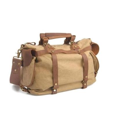 China Tote Shoulder Travel Duffel Men Canvas Leather Bag Large Capacity Durable Bag for sale