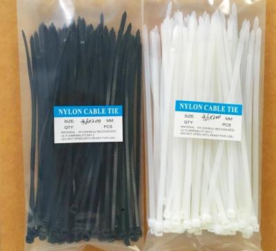 China Self Locking PA66 Nylon Tie Wraps White / Black Heat Resisting for sale