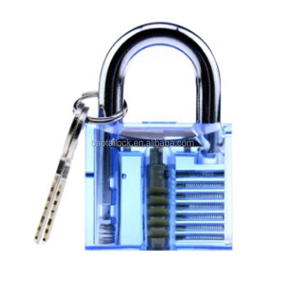 China WLOCK004 Tool Lock Rotating Pick Set For Beginners And Professionals And Locksmith Picking Kit With Transparent Blue Practice Padlock for sale