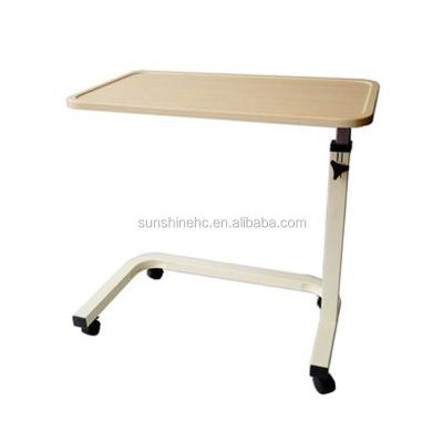 China With Large Size Water Proof Table Top Hospital Bedside Table OT704 Non-tilt Overbed Table With Wheels for sale