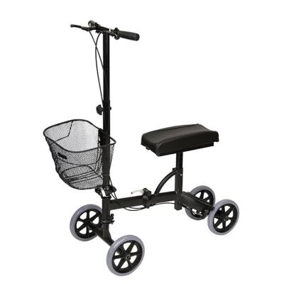 China Lightweight Steerable Knee Walker Scooter Knee Cycle Leg Walker Crutch Alternative Black Disable WA221 for sale