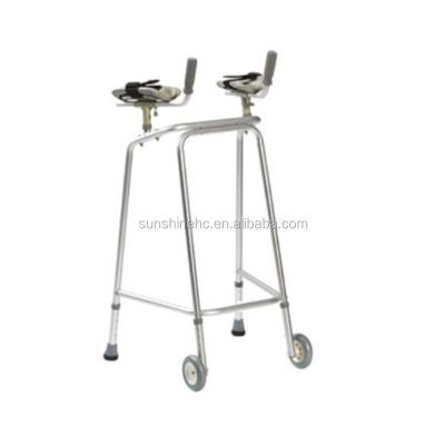 China Comfortable Padded Armrests Disabled 4 Leg Walker With Forearm Platform Armrest Aluminum Forearm Walker WA219 for sale