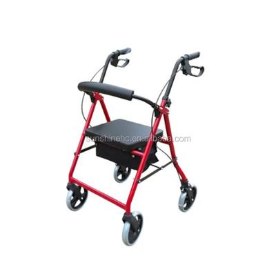 China Lightweight Luxury Aluminum Four Wheels Walking Aid Lightweight Rollator Rollator Walker With Seat RO520 for sale