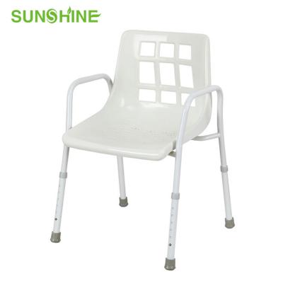 China With One Piece Molded Seat And Backrest China Suppliers Shower Stools For Elder Plastic Shower Chair Bath Stool BA313 With Arms And Back for sale